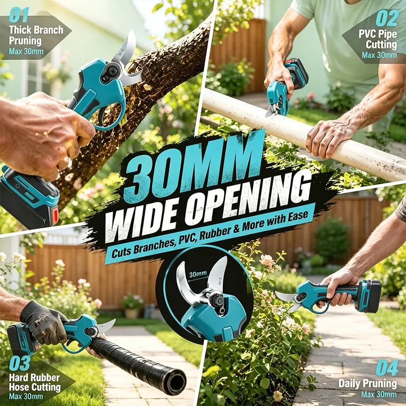 3-in-1 Cordless Pole Saw and Mini Chainsaw, Electric Tree Trimmer with Extension Pole, 2 Batteries & Garden Pruning Shears