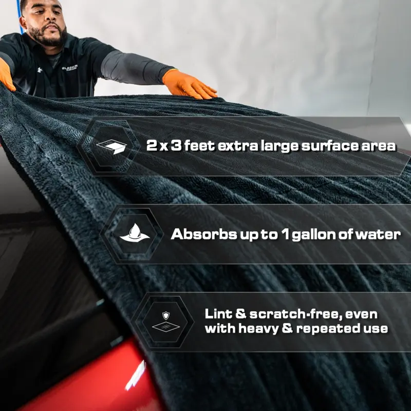 24x36in Twisted-Loop Microfiber Car Drying Towel, 1300 GSM Premium Weave, Soft Scratch-Safe Auto Detailing Cloth, Highly Absorbent Reusable Vehicle Cleaning Towel for Cars, Trucks & SUVs
