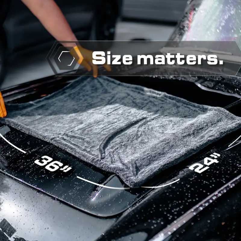 24x36in Twisted-Loop Microfiber Car Drying Towel, 1300 GSM Premium Weave, Soft Scratch-Safe Auto Detailing Cloth, Highly Absorbent Reusable Vehicle Cleaning Towel for Cars, Trucks & SUVs
