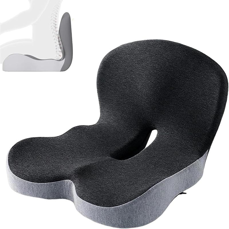 Premium Memory Foam Car Seat Cushion for Long Drives, Non-Slip Support Pad with Removable Washable Cover, Comfortable Seat Booster for Back, Hip & Leg Support, Vehicle Interior Accessory