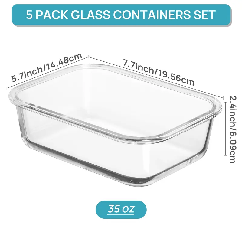 18-Pack Glass Food Storage Containers with Airtight Lids – Leakproof Meal Prep Containers, Oven Microwave Freezer & Dishwasher Safe Kitchen Storage Set for Lunch, Leftovers and Fresh Food Organization
