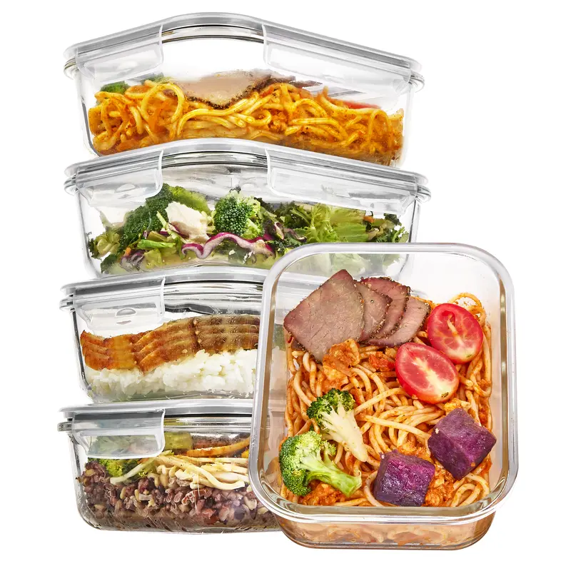 18-Pack Glass Food Storage Containers with Airtight Lids – Leakproof Meal Prep Containers, Oven Microwave Freezer & Dishwasher Safe Kitchen Storage Set for Lunch, Leftovers and Fresh Food Organization
