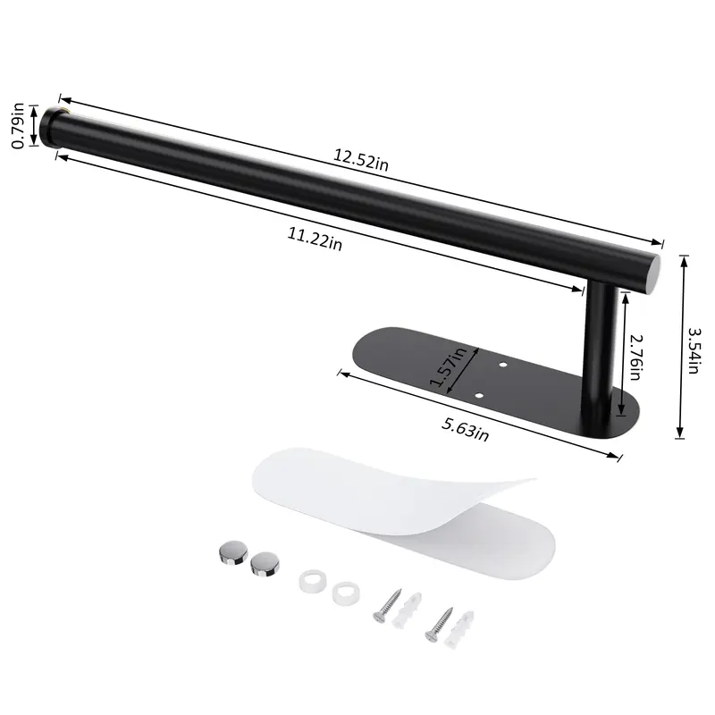 Under Cabinet Paper Towel Holder – Self-Adhesive Stainless Steel Wall Mount Rack for Kitchen, RV & Bathroom