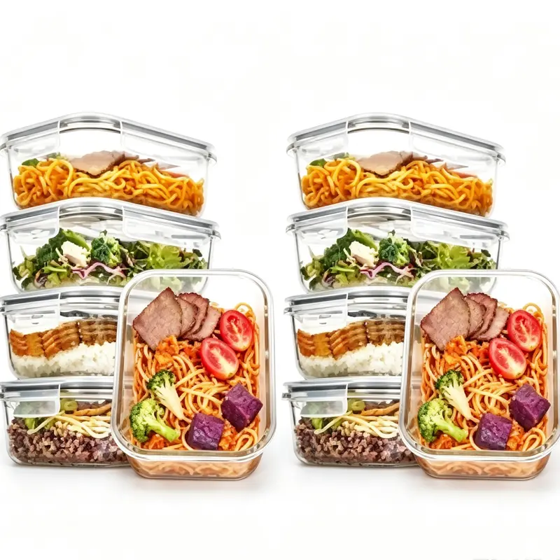 18-Pack Glass Food Storage Containers with Airtight Lids – Leakproof Meal Prep Containers, Oven Microwave Freezer & Dishwasher Safe Kitchen Storage Set for Lunch, Leftovers and Fresh Food Organization